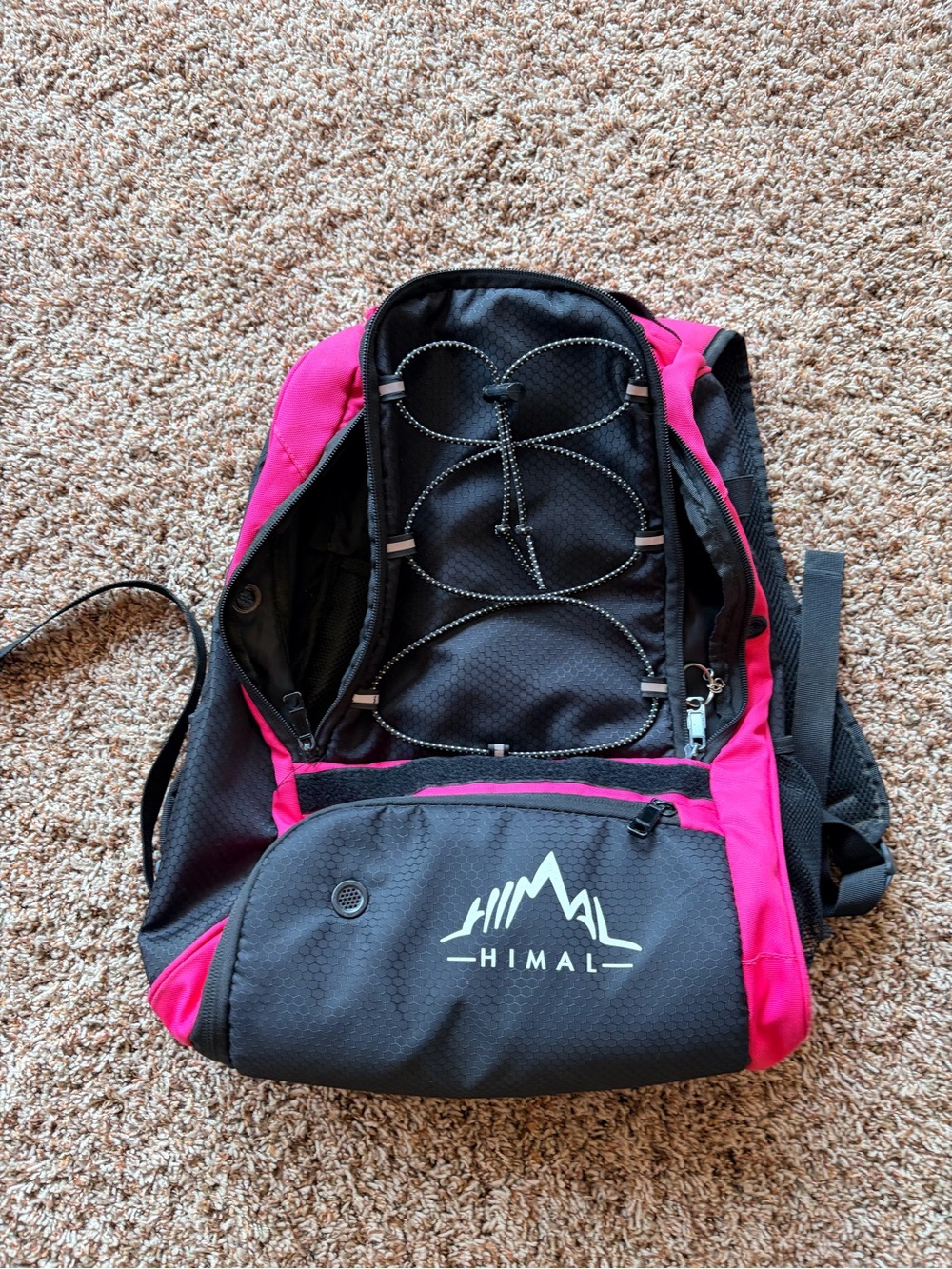 Pink & Black Daypack Backpack - Lightweight Outdoor Pack